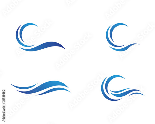 Fotografia Water Wave symbol and icon Logo Template vector
