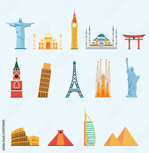 World famous travel landmarks