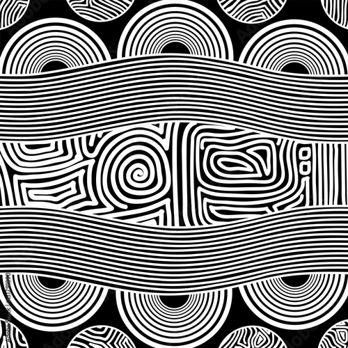 Illustration based on aboriginal style of dot painting.