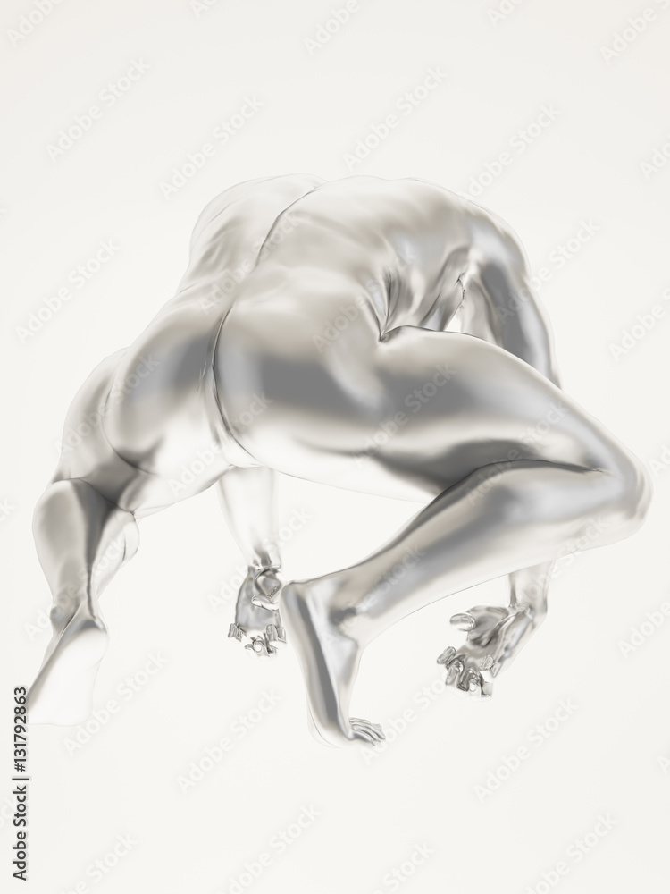 Naklejka premium Silver man body