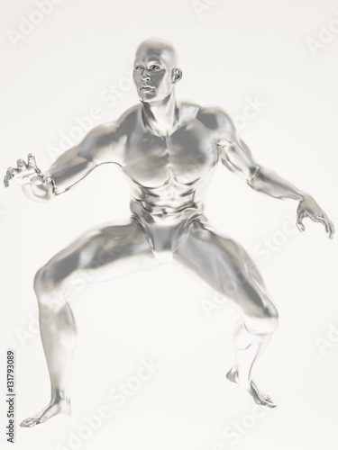 Fototapeta Naklejka Na Ścianę i Meble -  Silver man body