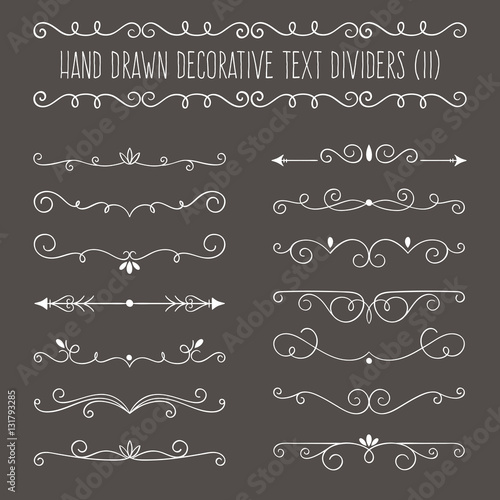 Collection of cute hand drawn vintage borders. 
