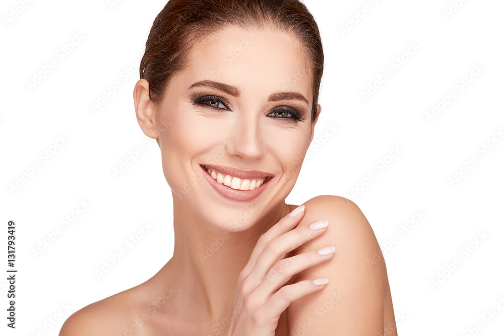 Glamour portrait of beautiful woman model with fresh daily makeu Glamour portrait of beautiful woman model with fresh daily makeu