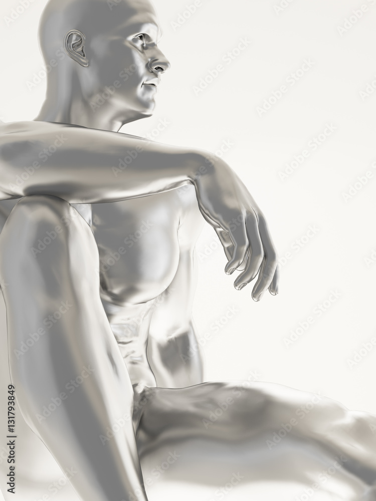 Obraz premium Silver man body