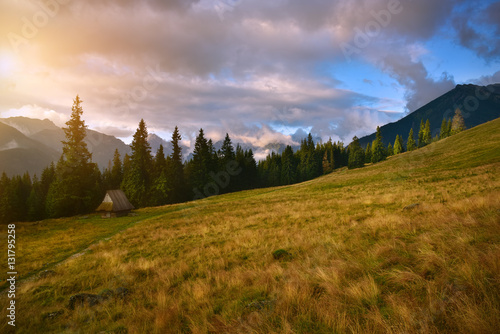 Obraz na płótnie View of sunrise in Rusinowa glade. Tatra mountain w salonie