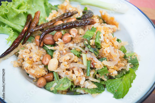 Yam Naem Khao Thot Recipe is Thai Food Menu