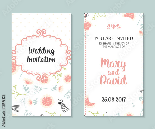 Romantic vector cards template