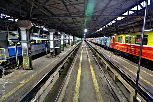 The depot with workshops for the repair of subway's rolling stock and metro wagons