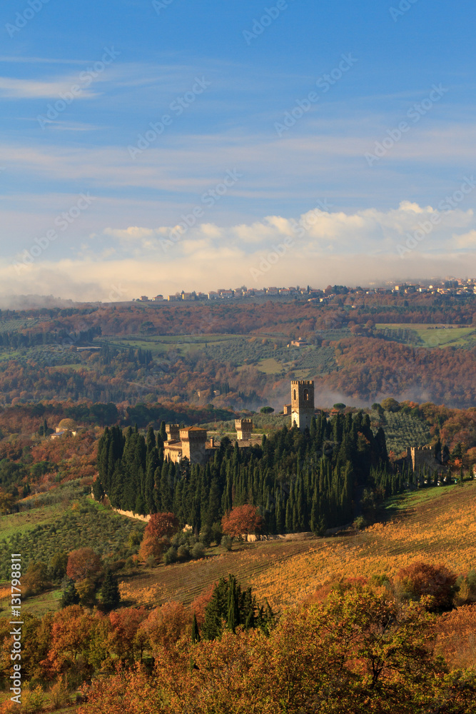Landscape of tuscan country, Abbey of Passignano