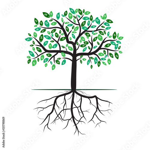 Money Tree have leaves are dollar currency.