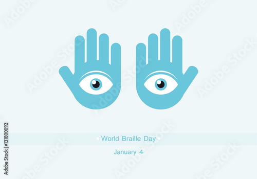 World Braille Day vector. Vector illustration of palm. Important day