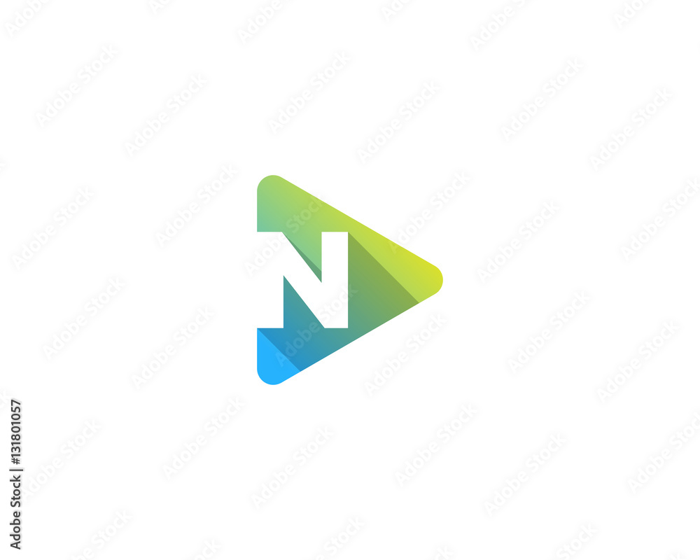 Initial Letter N Play Media Logo Design Element Initial Letter N Play Media Logo Design Element