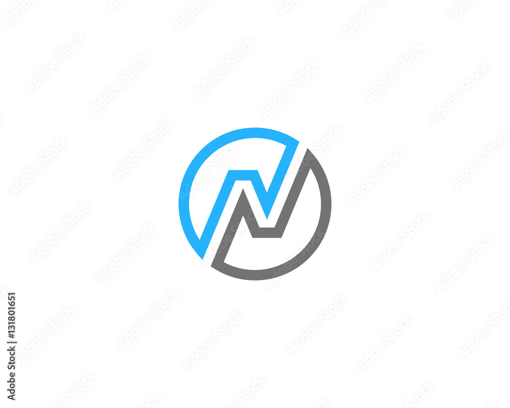 Initial Letter N Line Circle Logo Design Element Initial Letter N Line Circle Logo Design Element