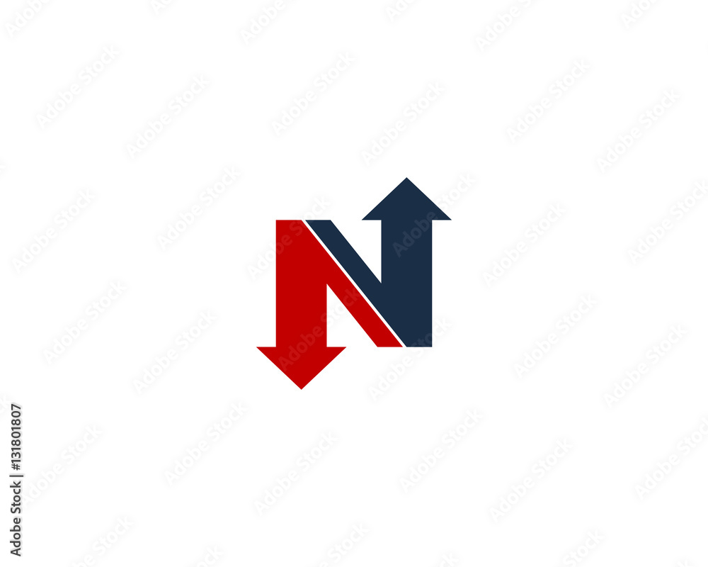 Initial Letter N Arrow Logo Design Element Initial Letter N Arrow Logo Design Element