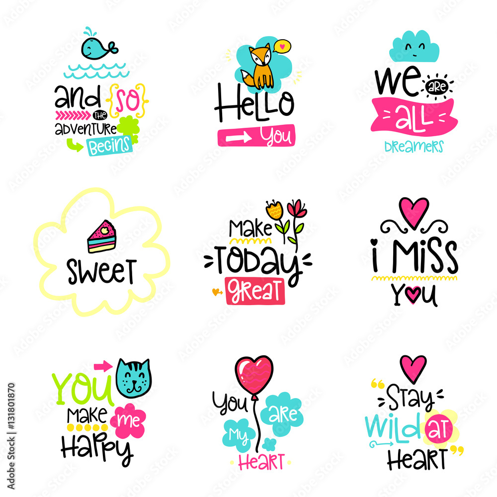 Vector calligraphy with decor elements