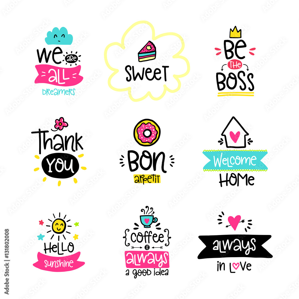 Naklejka premium Vector calligraphy with decor elements