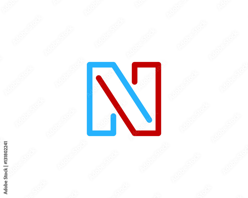 Initial Letter N Line Sync Logo Design Element Initial Letter N Line Sync Logo Design Element