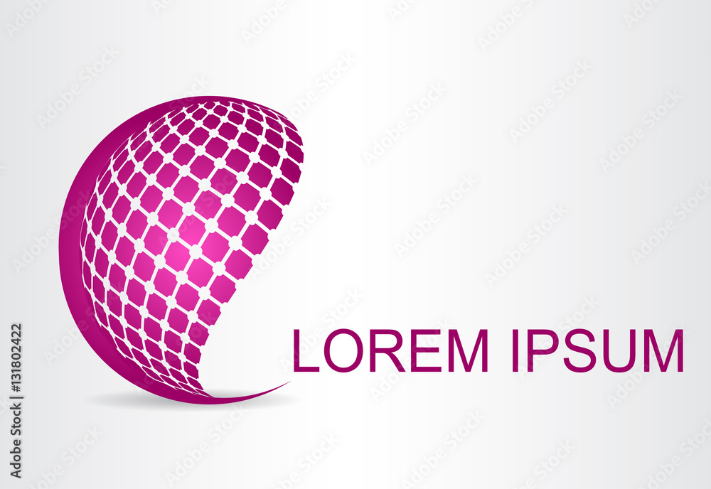 Logo stylized spherical surface with abstract shapes Logo stylized spherical surface with abstract shapes