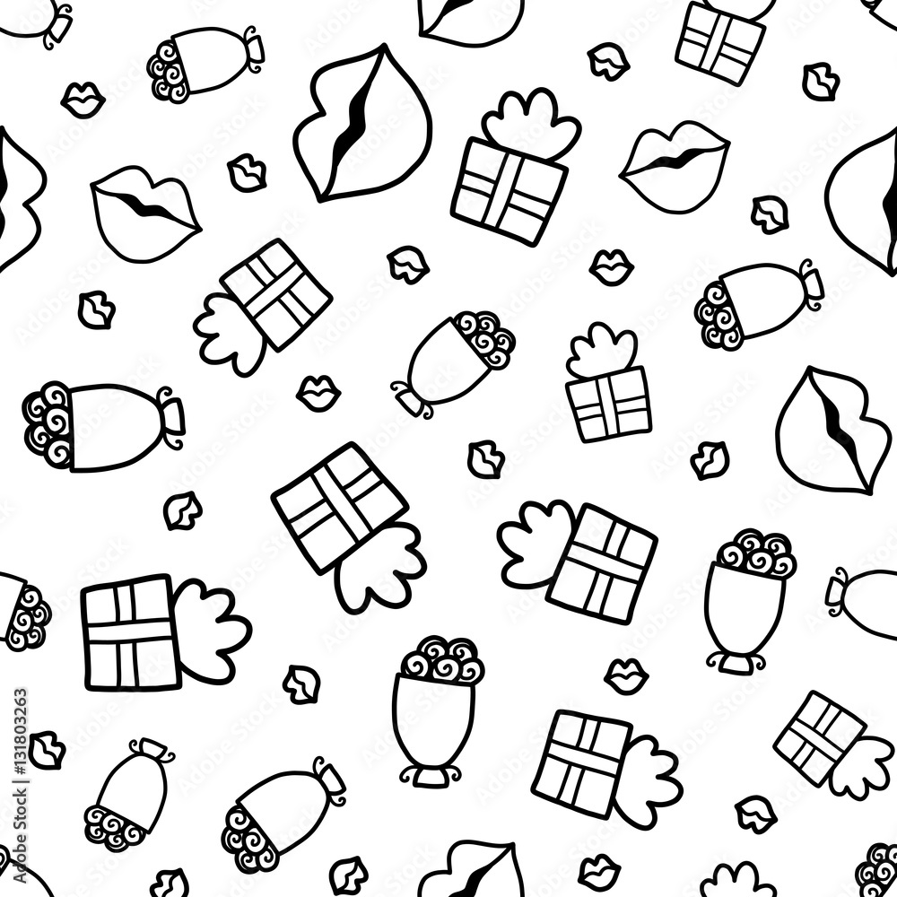Doodles cute seamless pattern Stock Vector | Adobe Stock