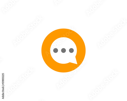 Initial Letter O Chat Logo Design Element