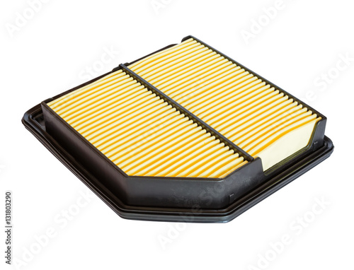 New air filter for the car engine supply system isolated on whit