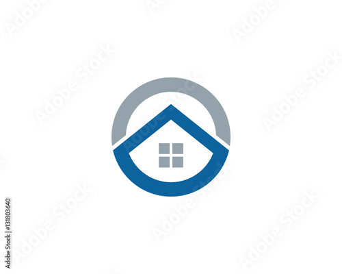 Initial Letter O House Logo Design Element