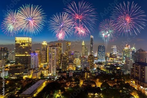 Bangkok countdown 2017 at Bangkok business zone in Bangkok,Thailand, Bangkok is the most populated city in Southeast Asia