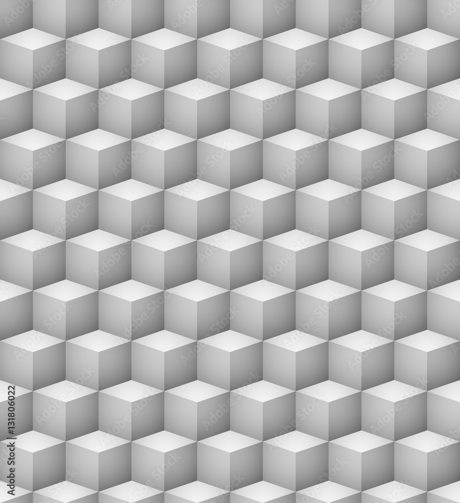 Abstract seamless 3D white cubes vector background. Abstract seamless 3D white cubes vector background.