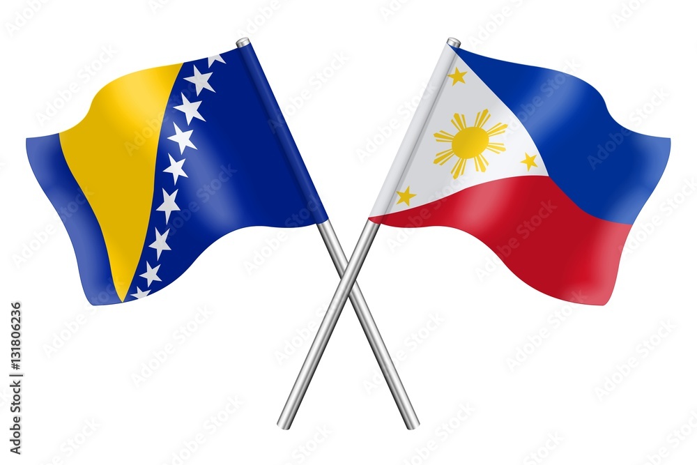 Flags. Bosnia-Herzegovina and Philippines  