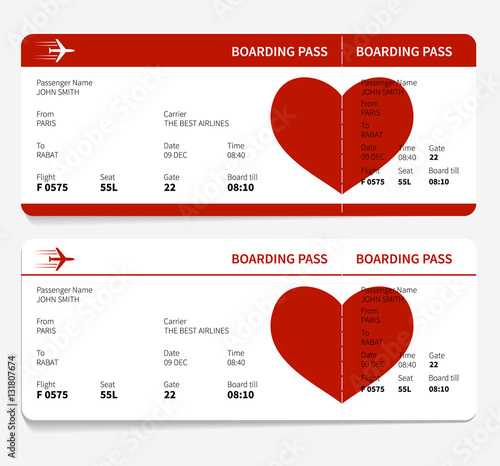 Red boarding pass