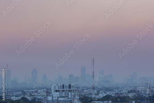 air pollution evening time over Bangkok  Thailand