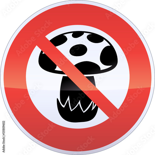 Panneau d'interdiction des champignons (détouré)