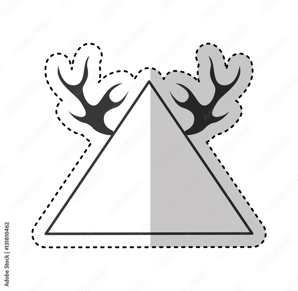elegant frame with horns vector illustration design elegant frame with horns vector illustration design