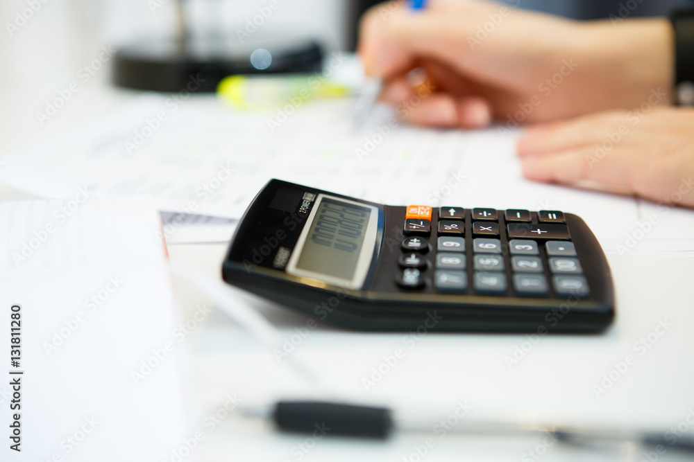 Fototapeta premium Calculator close up on table