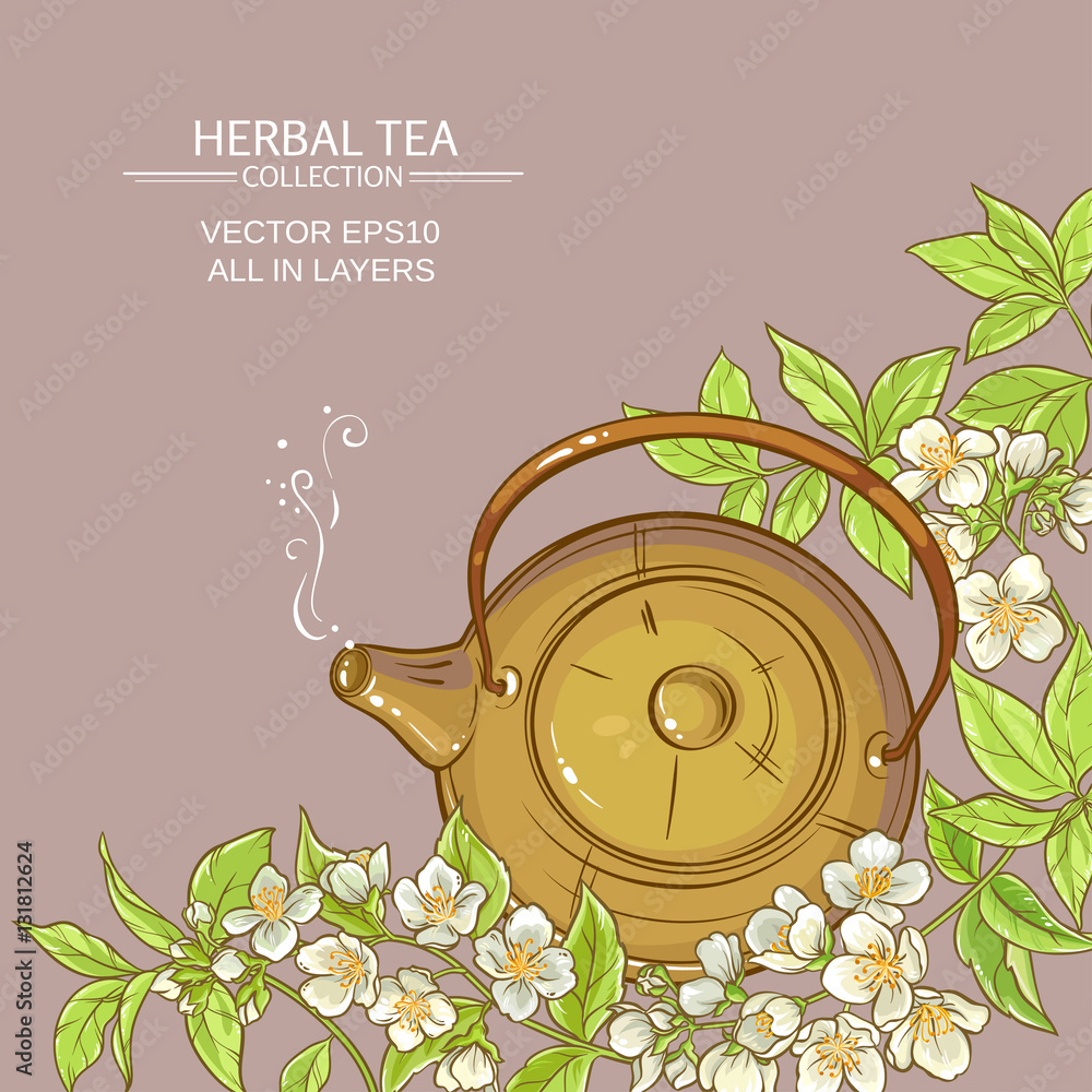 jasmine tea vector background Stock Vector | Adobe Stock