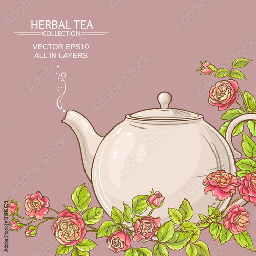 rose tea vector background