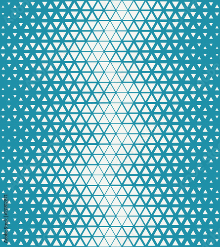 Abstract geometric blue deco art halftone hexagone and triangle print pattern