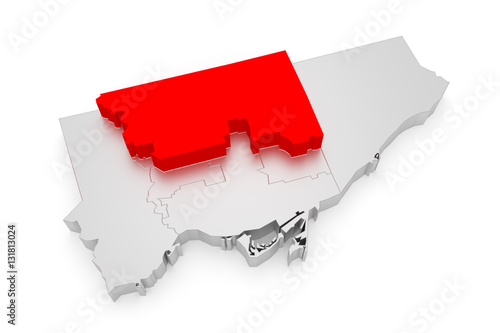 Photography North York, Toronto - Stadtplan - Bezirke 3D