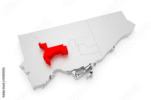 Photography York, Toronto - Stadtplan - Bezirke 3D