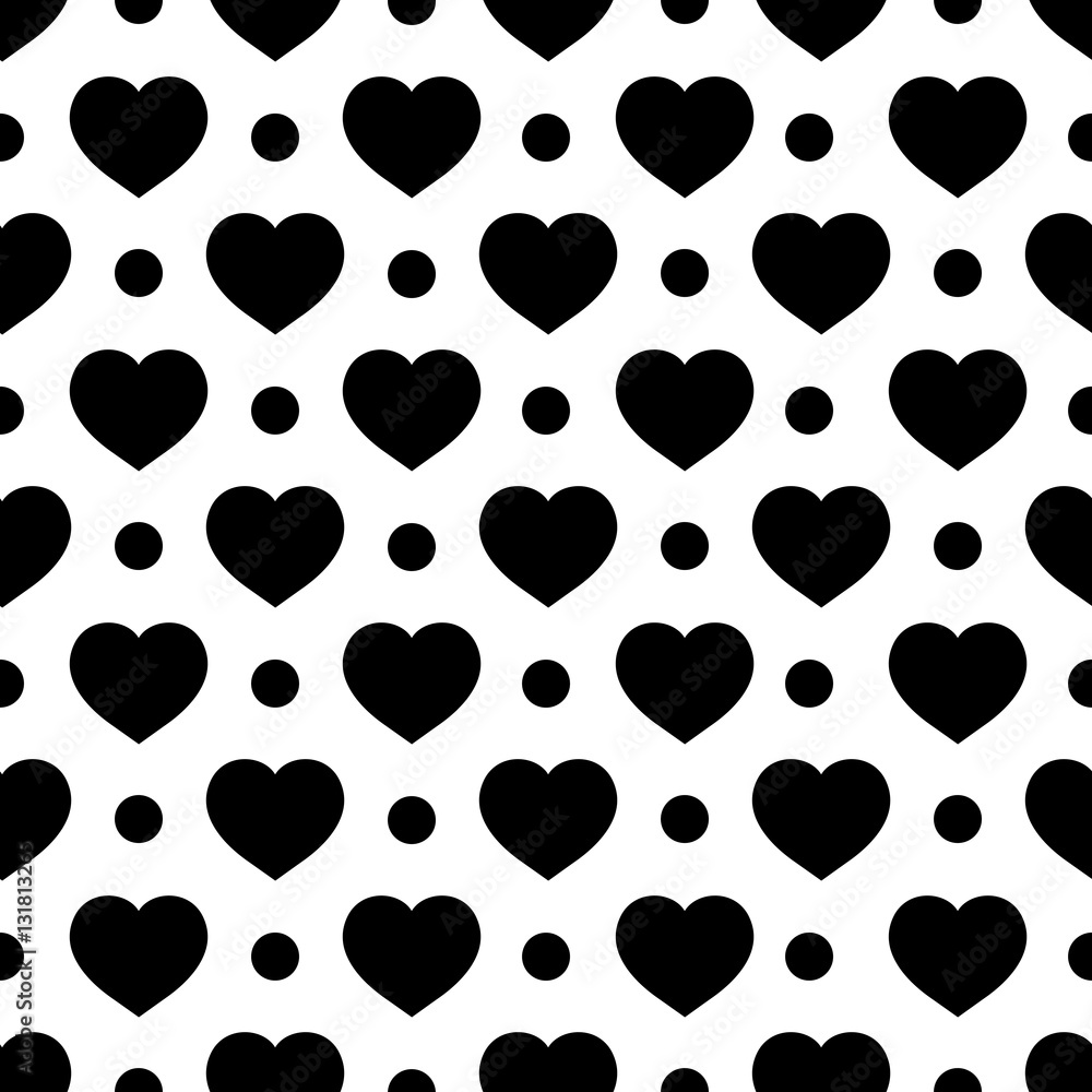 Heart and circle seamless pattern Heart and circle seamless pattern