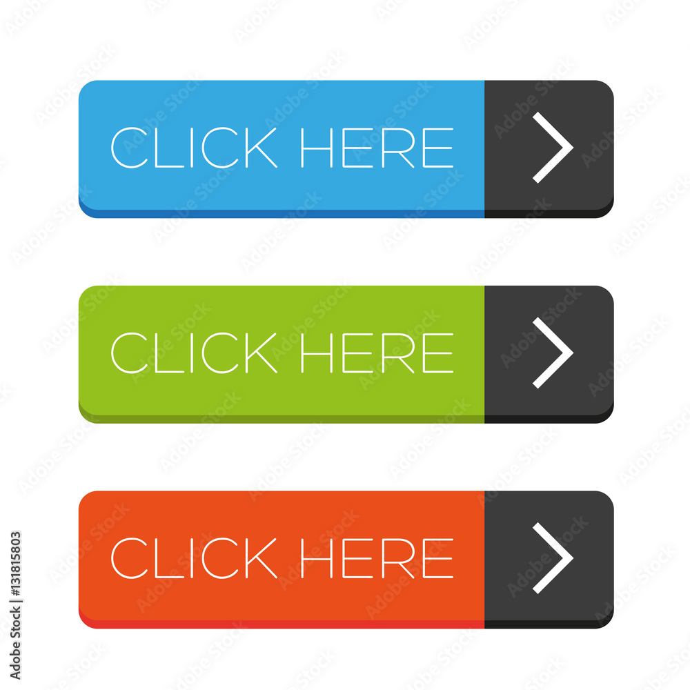 Fototapeta premium Click Here button set