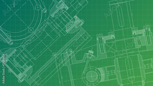 Mechanical Engineering drawing. Engineering Drawing Background.