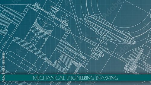 Mechanical Engineering drawing. Engineering Drawing Background.