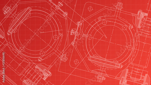 Mechanical Engineering drawing. Engineering Drawing Background.