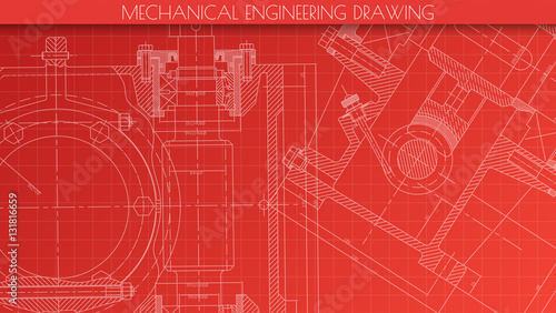 Mechanical Engineering drawing. Engineering Drawing Background.