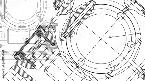 Mechanical Engineering drawing. Engineering Drawing Background.