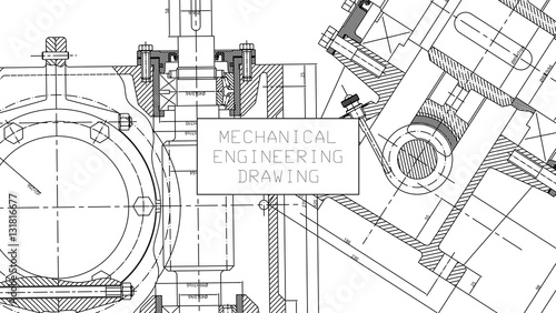 Mechanical Engineering drawing. Engineering Drawing Background.