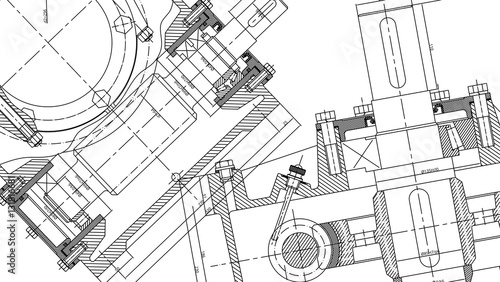 Mechanical Engineering drawing. Engineering Drawing Background.
