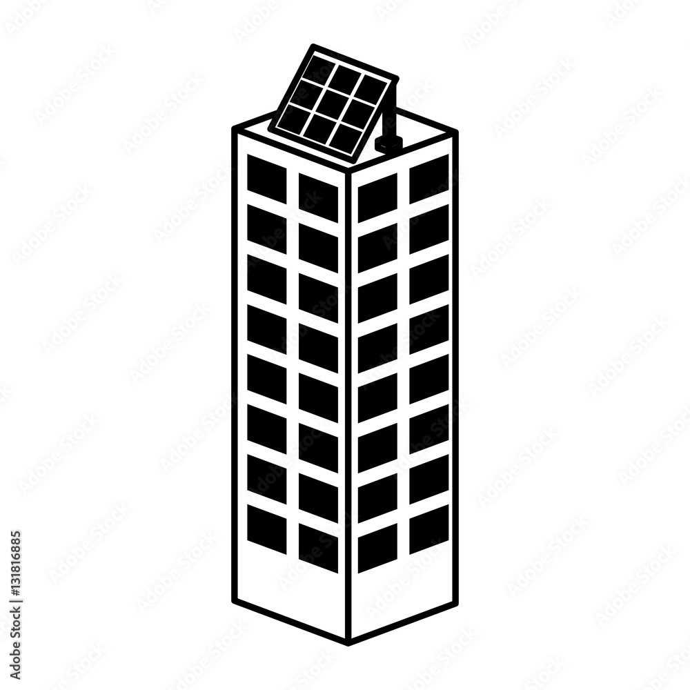 building with panel solar silhouette isolated icon vector illustration design building with panel solar silhouette isolated icon vector illustration design