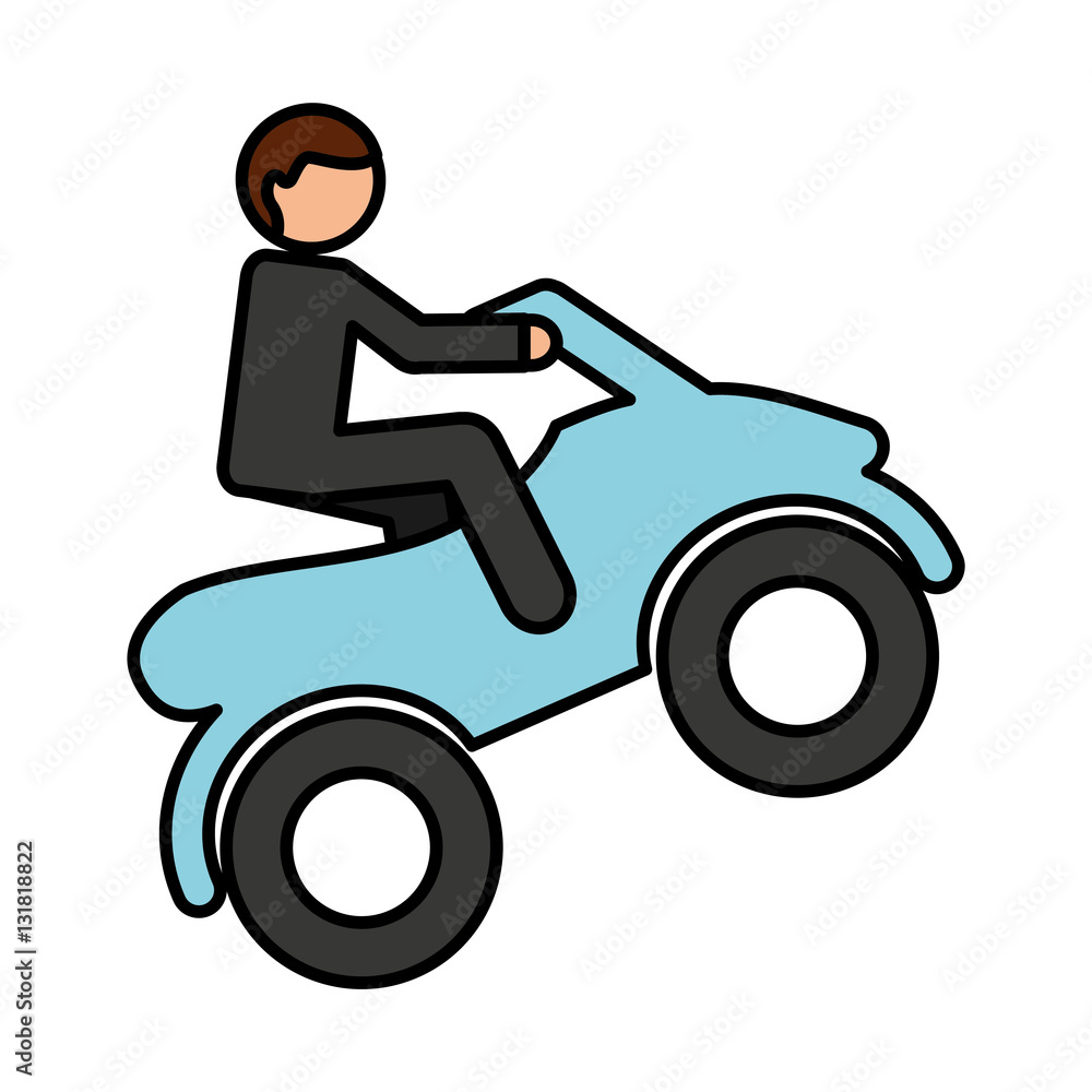 quad motorcycle extreme sport vector illustration design